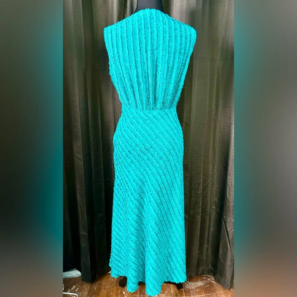 Nanette Lepore Teal Sleeveless Midi Dress, Size 4 - Picture 5 of 9